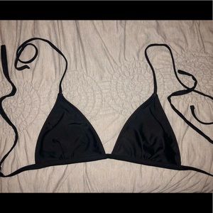 Black triangle string bikini top